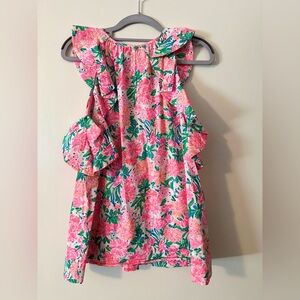 Lilly Pulitzer Pink and Green Floral Top